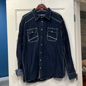 Bke navy Athletic fit button down